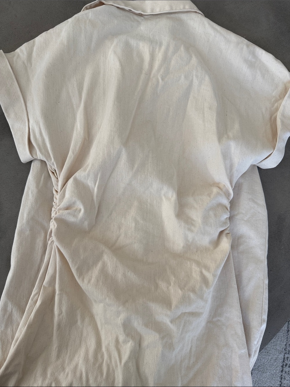 Zara Denim Midi Dress Cream Ivory Size Large NWT - Picture 8 of 11